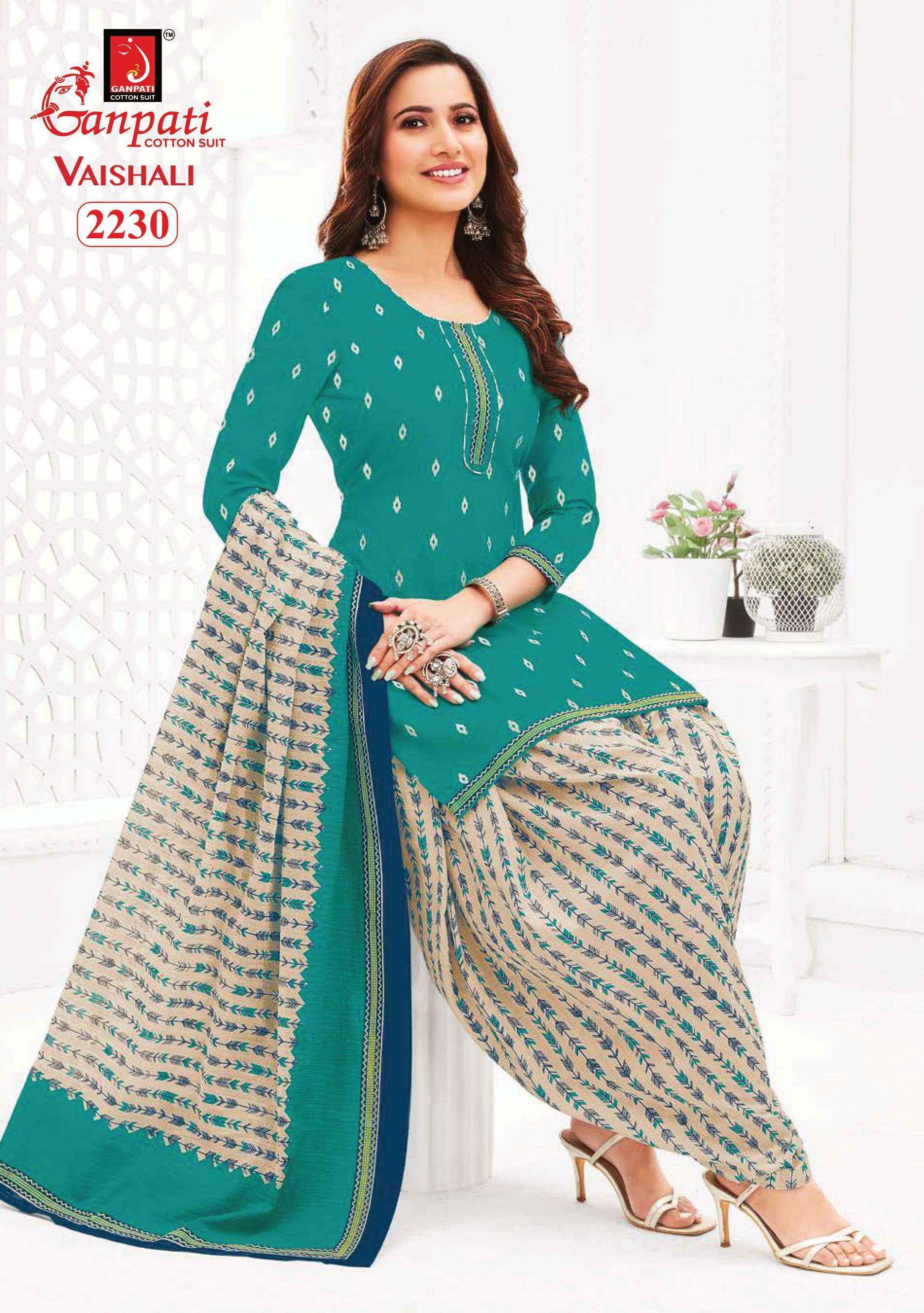 GANPATI VAISHALI VOL 8 PURE COTTON SALWAR SUIT WHOLESALE PRICE ( 15 PCS CATALOG )