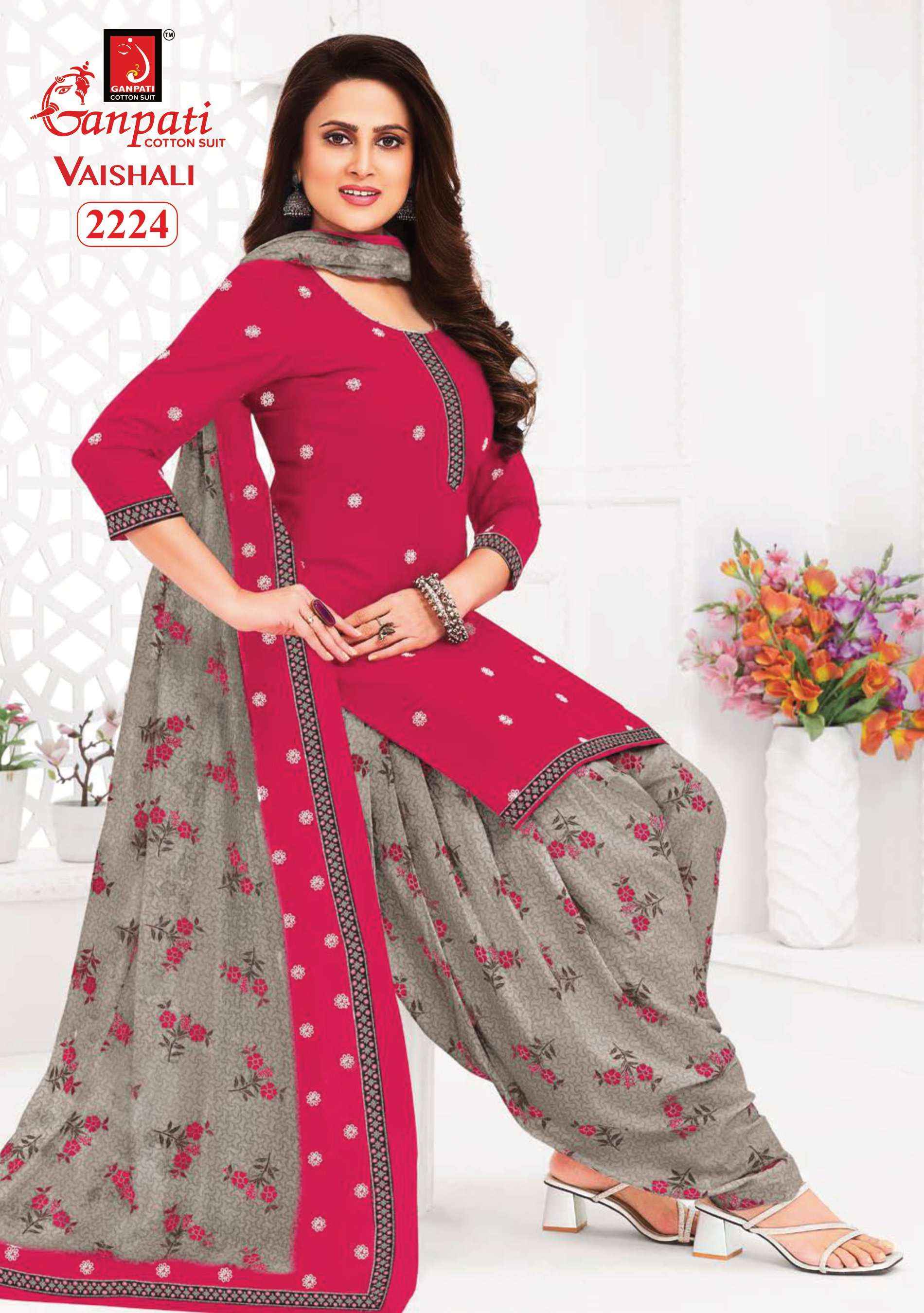 GANPATI VAISHALI VOL 8 PURE COTTON SALWAR SUIT WHOLESALE PRICE ( 15 PCS CATALOG )