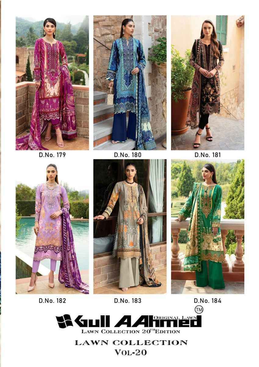 Gull Aahmed Lawn Collection Vol 20 Lawn Cotton Dress Material 6 pcs Catalogue