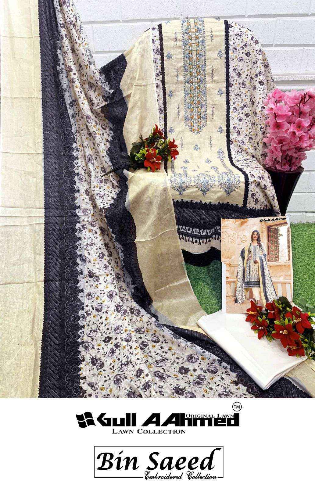 GULL AHMED BIN SAEED EMBROIDERED COLLECTION VOL 3 LAWN COTTON SUIT ( 6 PCS CATALOG )