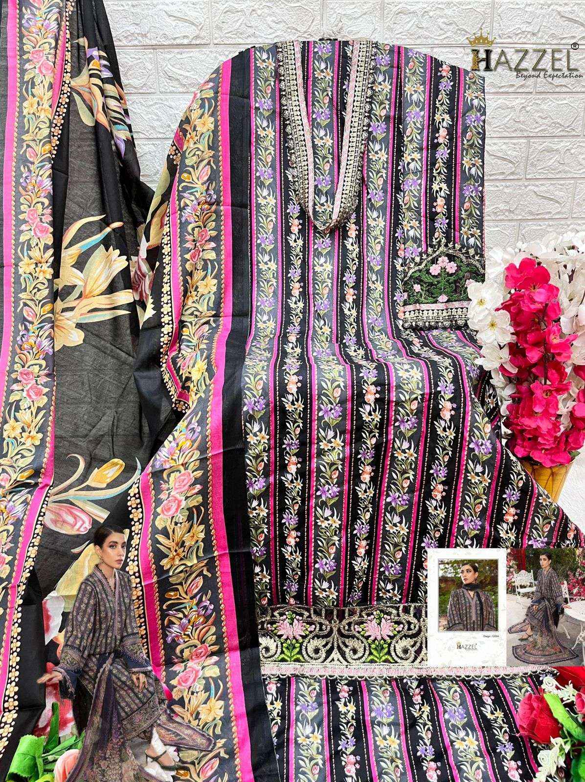 HAZZEL FIRDOUS QUEENS COURT VOL 12 COTTON PAKISTANI SUITS ( 4 PCS CATALOG )