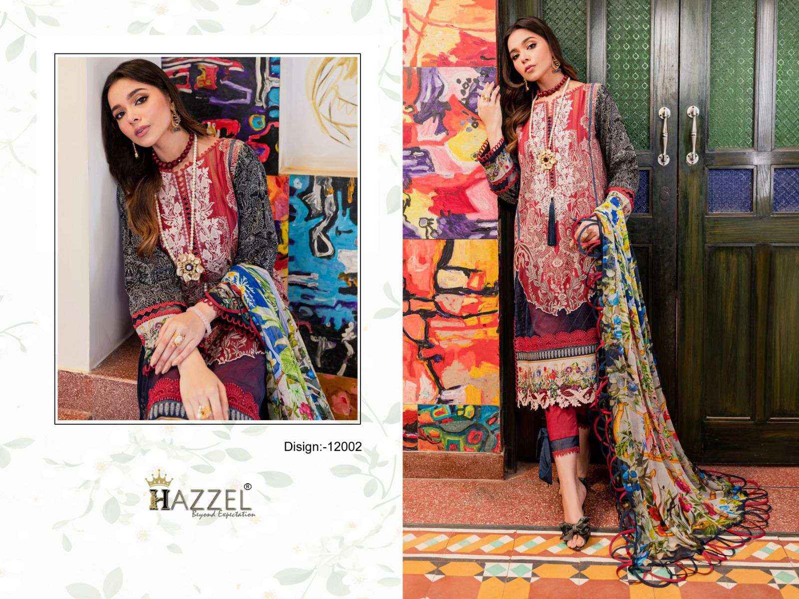 HAZZEL FIRDOUS QUEENS COURT VOL 12 COTTON PAKISTANI SUITS ( 4 PCS CATALOG )