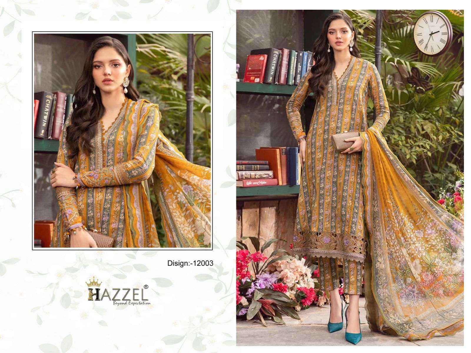 HAZZEL FIRDOUS QUEENS COURT VOL 12 COTTON PAKISTANI SUITS ( 4 PCS CATALOG )