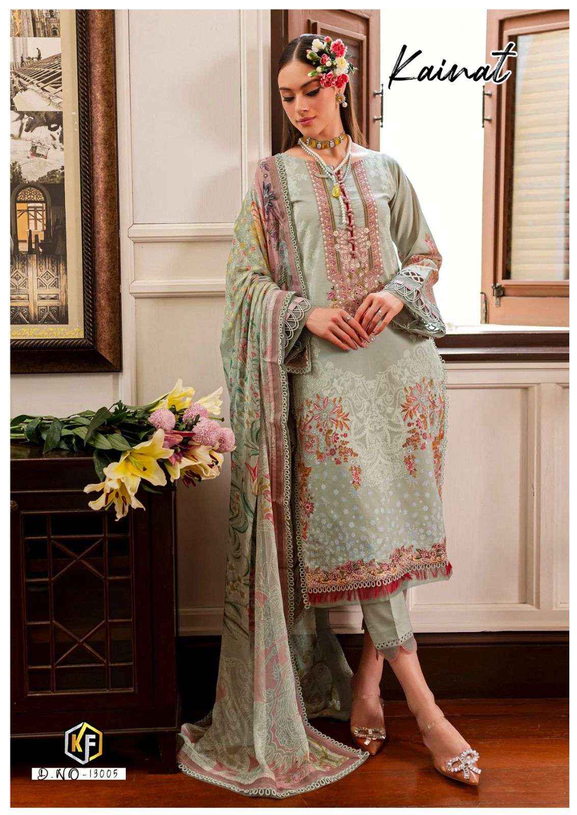 Keval Fab Kainat Vol 13 Exclusive Karachi Cotton Dress Material Supplier ( 6 pcs catalog )