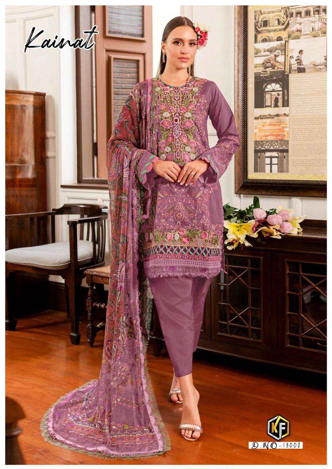 Keval Fab Kainat Vol 13 Exclusive Karachi Cotton Dress Material Supplier ( 6 pcs catalog )