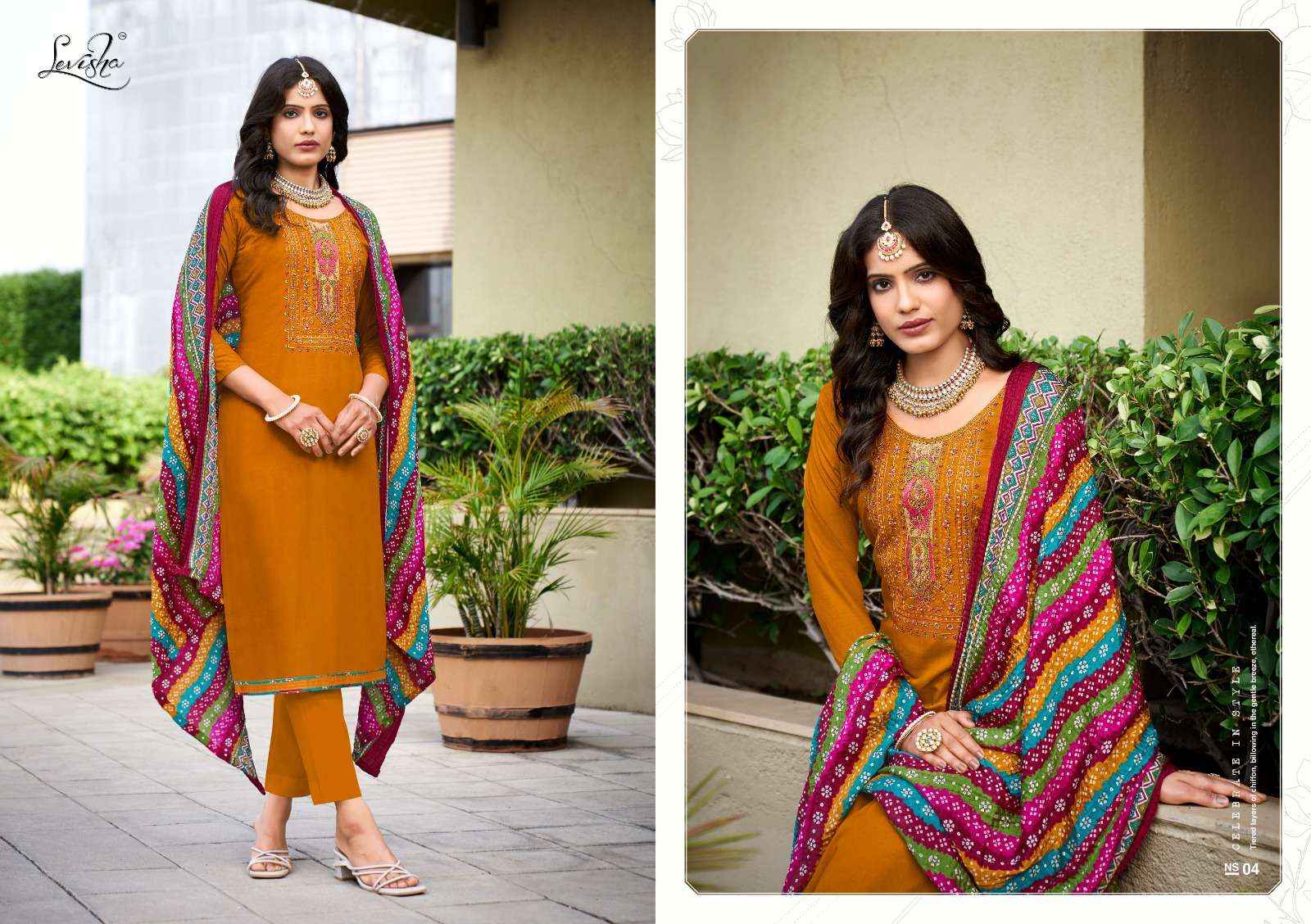 LEVISHA NIVISHA VOL 9 RAYON FANCY EMBROIDERY WORK SUITS ( 8 PCS CATALOG )