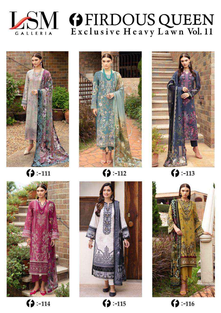 LSM GALLERIA FIRDOUS QUEEN LAWN VOL 11 PAKISTANI SUIT ( 6 PCS CATALOG )