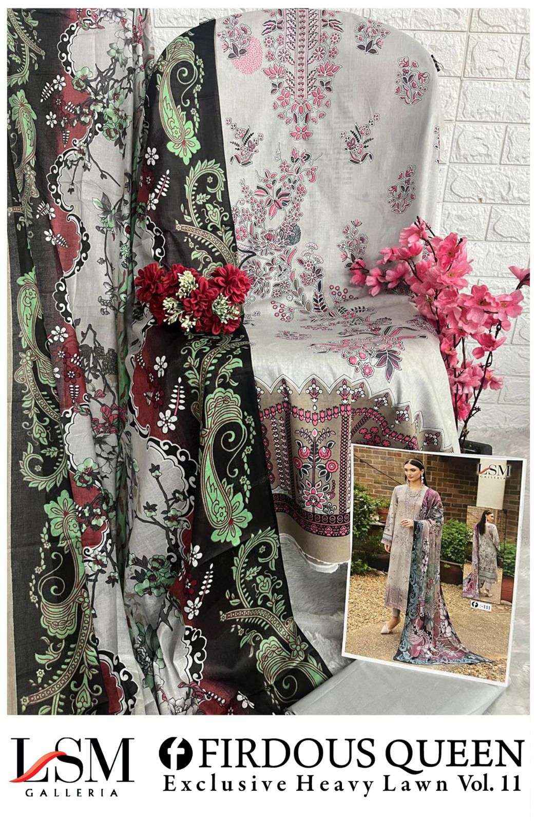 LSM GALLERIA FIRDOUS QUEEN LAWN VOL 11 PAKISTANI SUIT ( 6 PCS CATALOG )