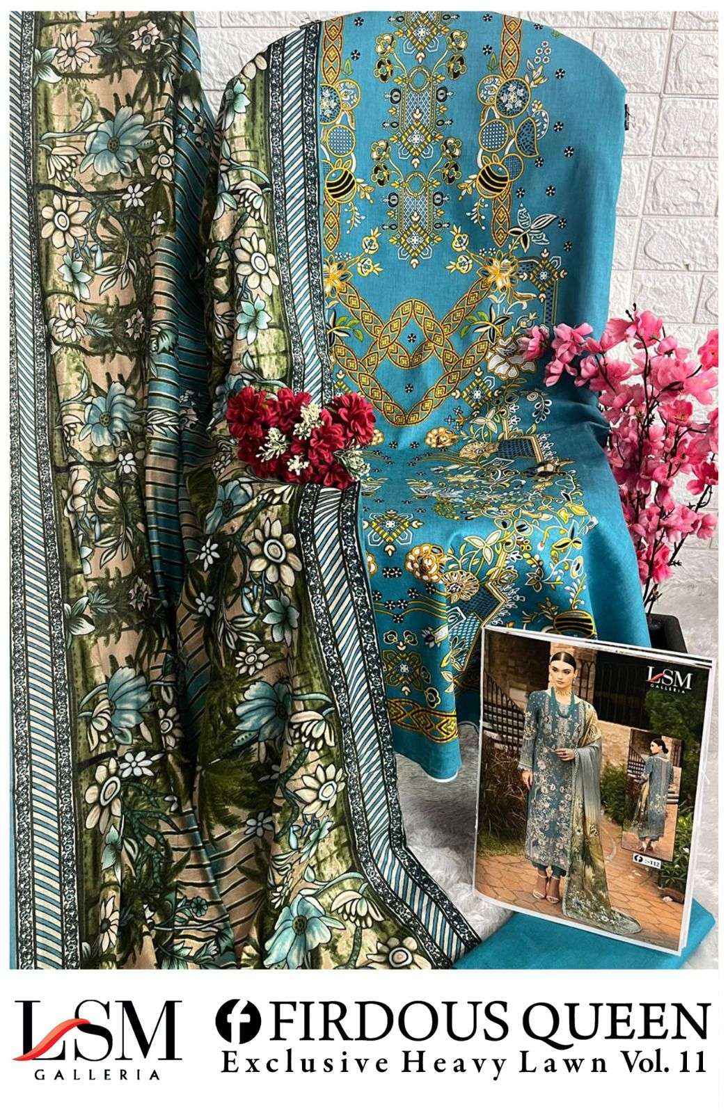 LSM GALLERIA FIRDOUS QUEEN LAWN VOL 11 PAKISTANI SUIT ( 6 PCS CATALOG )