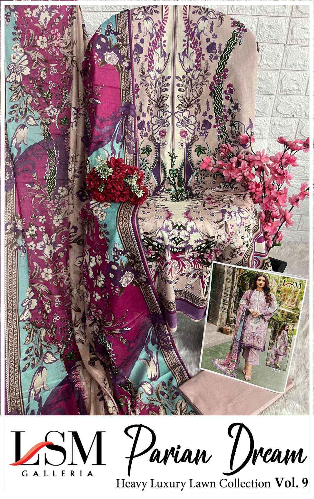 LSM GALLERIA PARIAN DREAM VOL 9 LAWN PAKISTANI SUIT ( 6 PCS CATALOG )