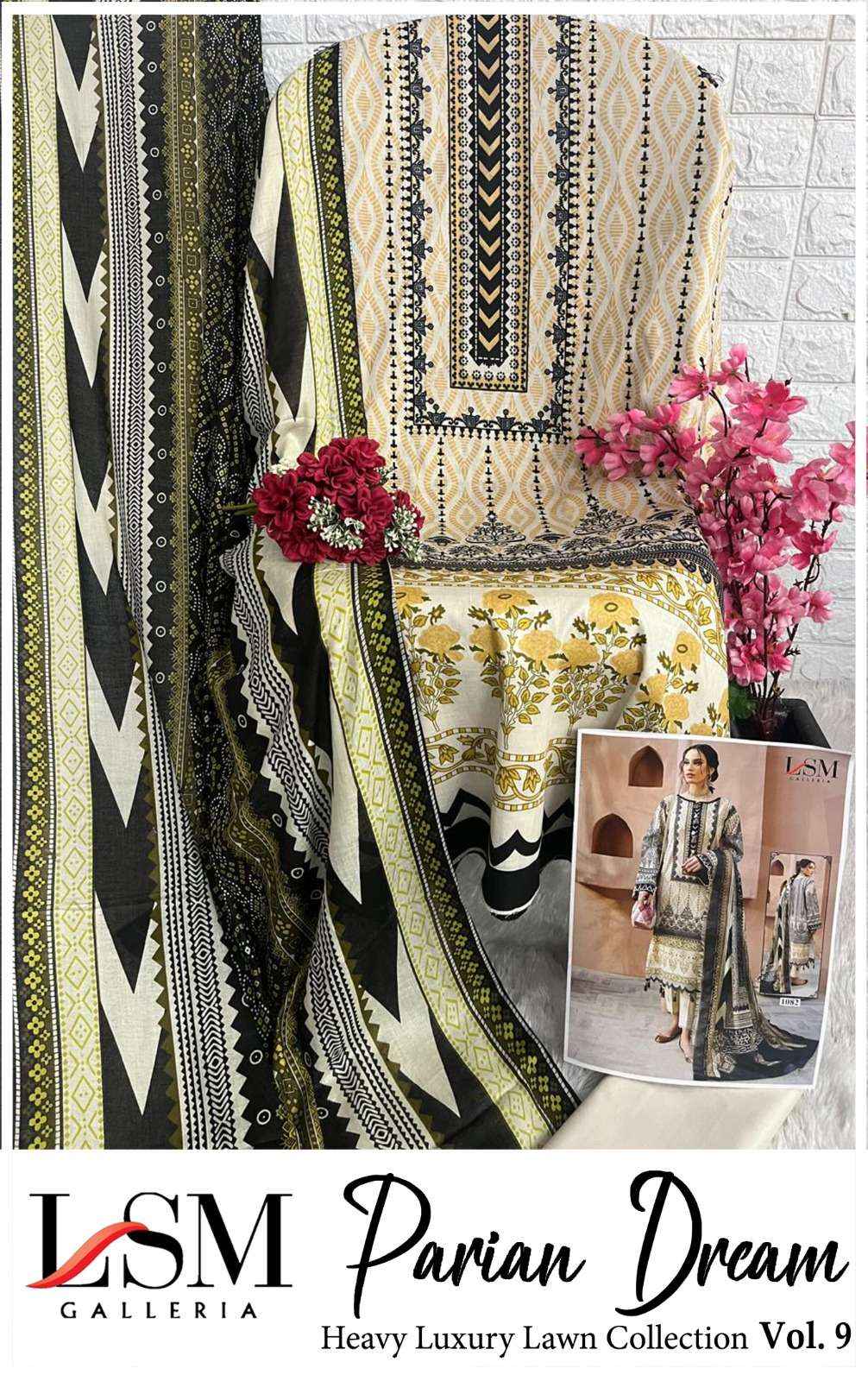 LSM GALLERIA PARIAN DREAM VOL 9 LAWN PAKISTANI SUIT ( 6 PCS CATALOG )