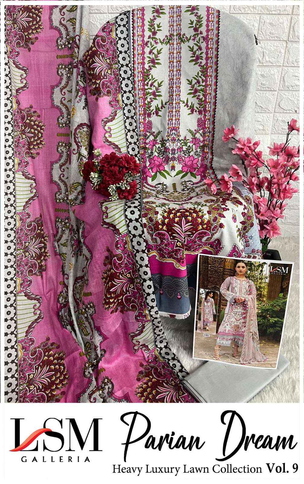 LSM GALLERIA PARIAN DREAM VOL 9 LAWN PAKISTANI SUIT ( 6 PCS CATALOG )