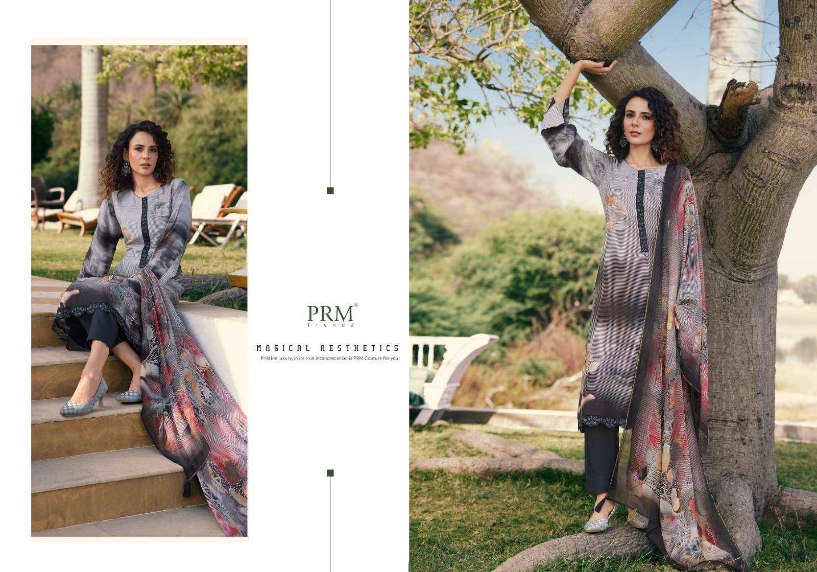 PRM TRENDZ VOUGE NAFEESS MUSLIN SILK PRINT WITH DESIGNER SUIT ( 8 pcs catalog )