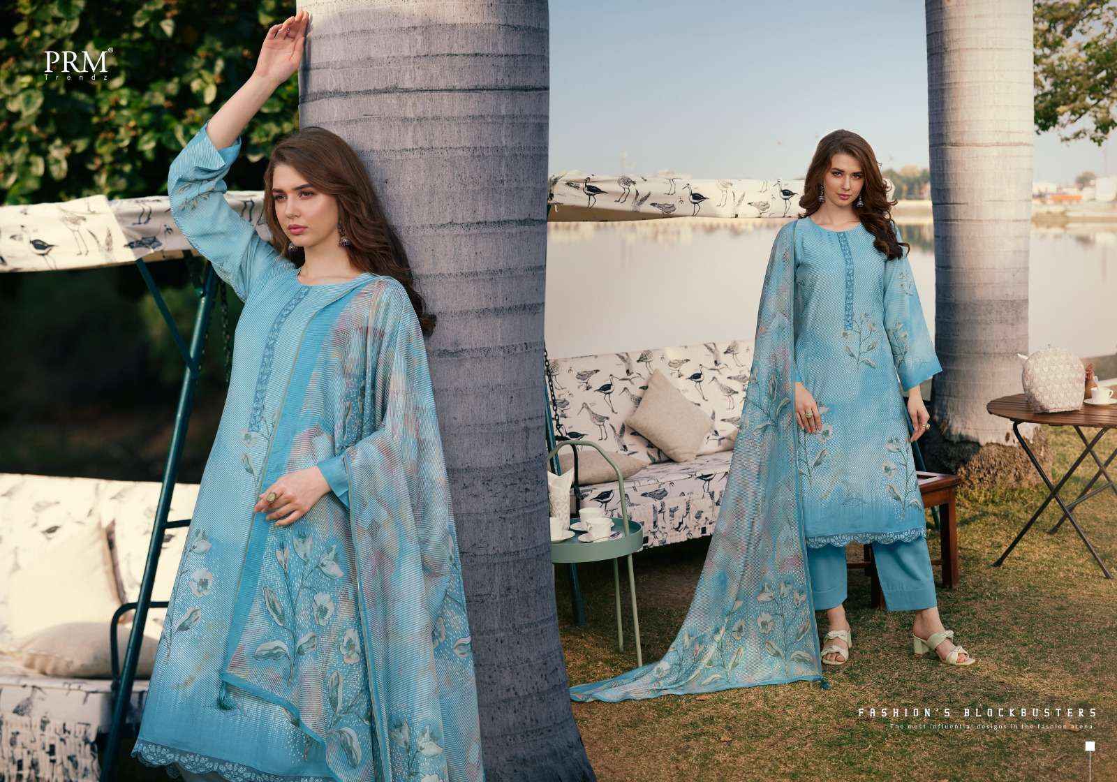 PRM TRENDZ VOUGE NAFEESS MUSLIN SILK PRINT WITH DESIGNER SUIT ( 8 pcs catalog )