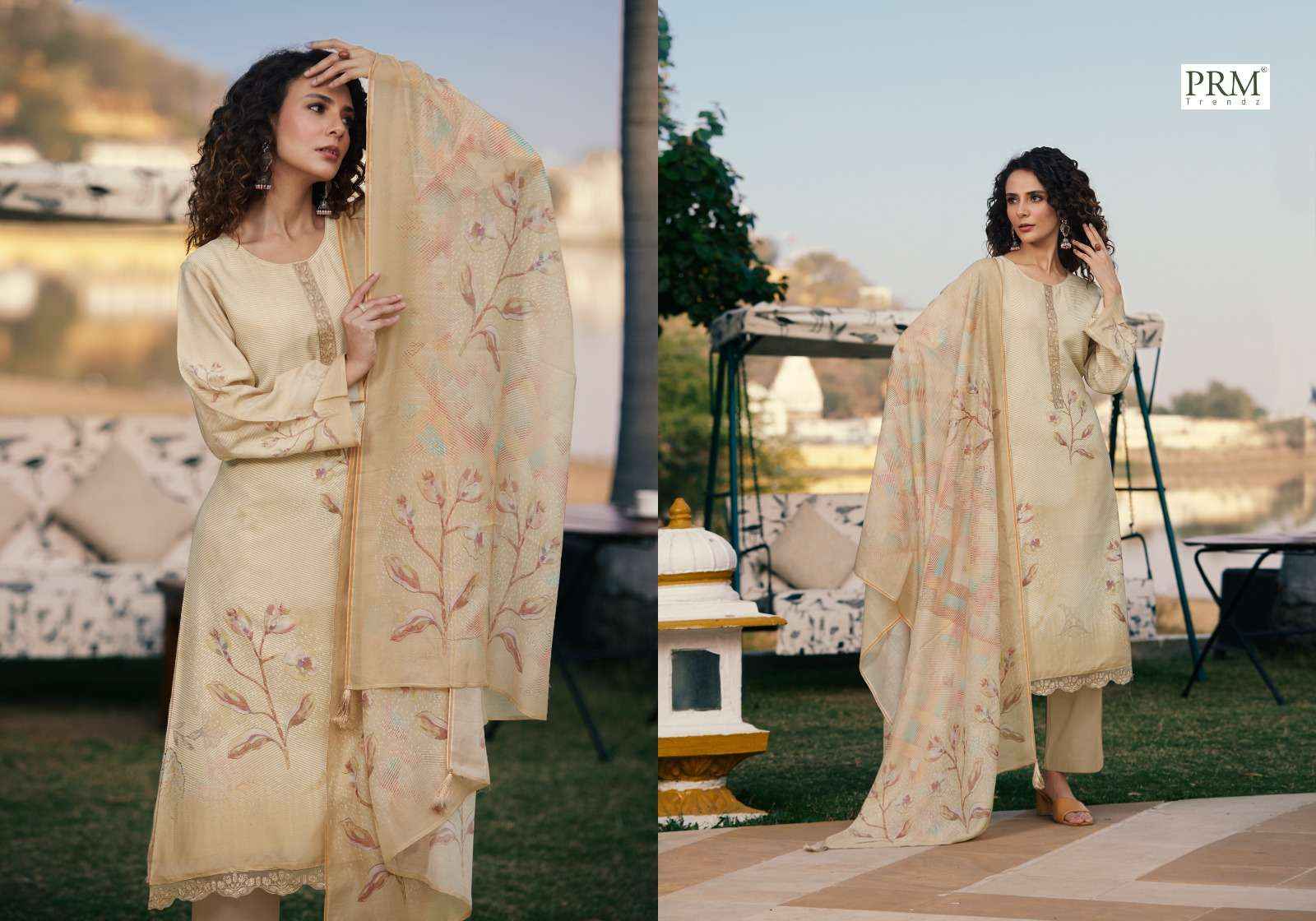 PRM TRENDZ VOUGE NAFEESS MUSLIN SILK PRINT WITH DESIGNER SUIT ( 8 pcs catalog )