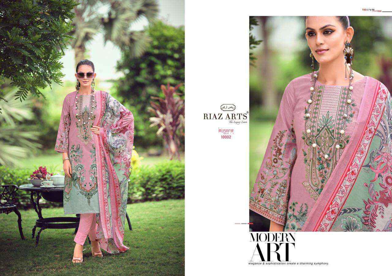 Riaz Arts Musafir Vol 10 Pure Karachi Designs Cotton Suit Wholesale ( 8 pcs catalog )