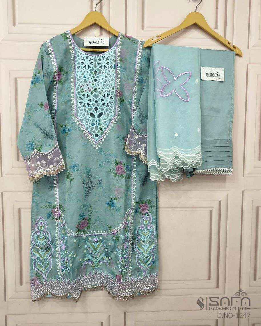 Safa Fashion Fab 1247 Pakistani Organza Readymade Suit Catalog Exporter ( 3 pcs catalog )