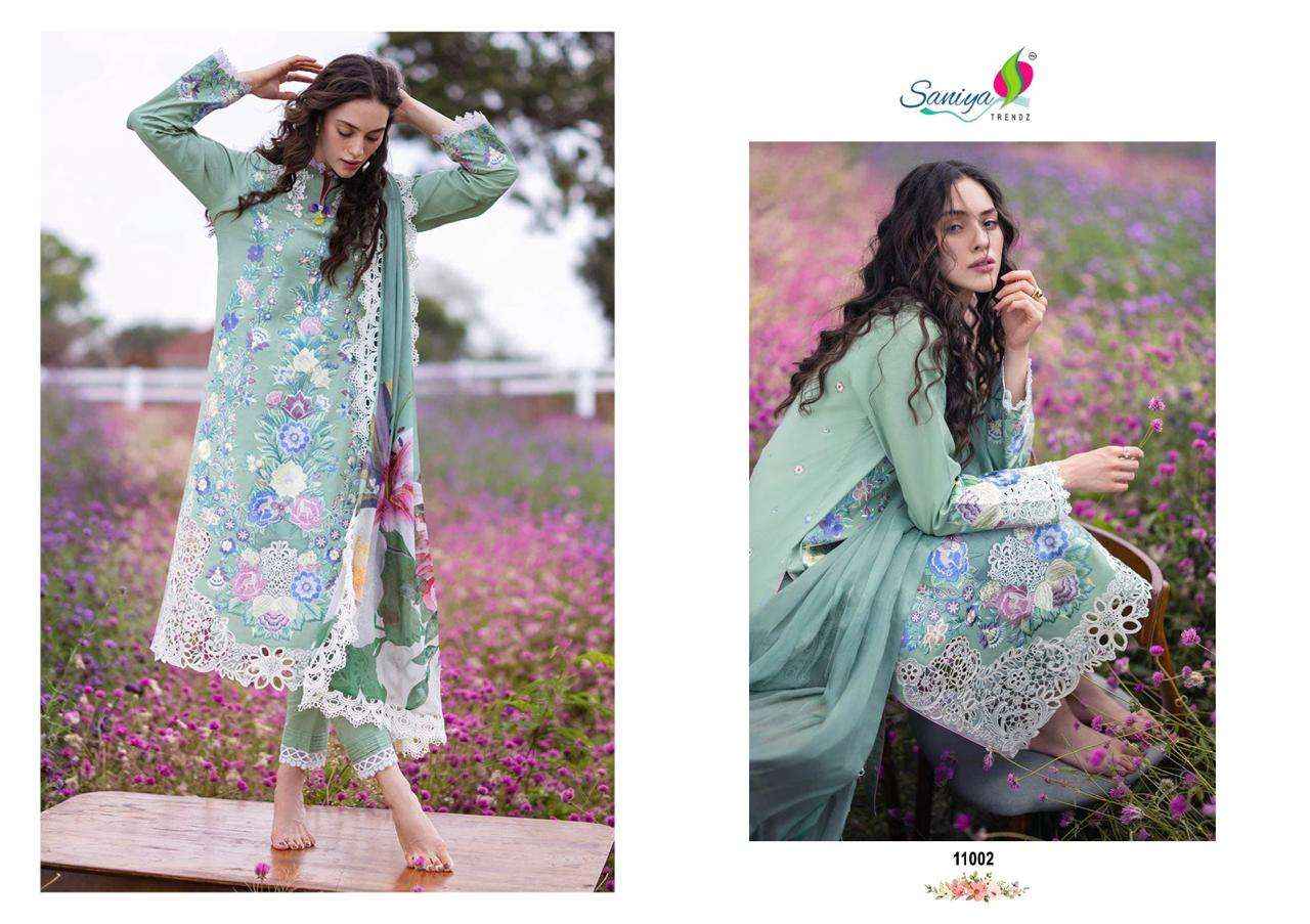 Saniya Trends Mushq Vol 11 Fancy Chiken Work Dress Material ( 3 Pcs Catalog )