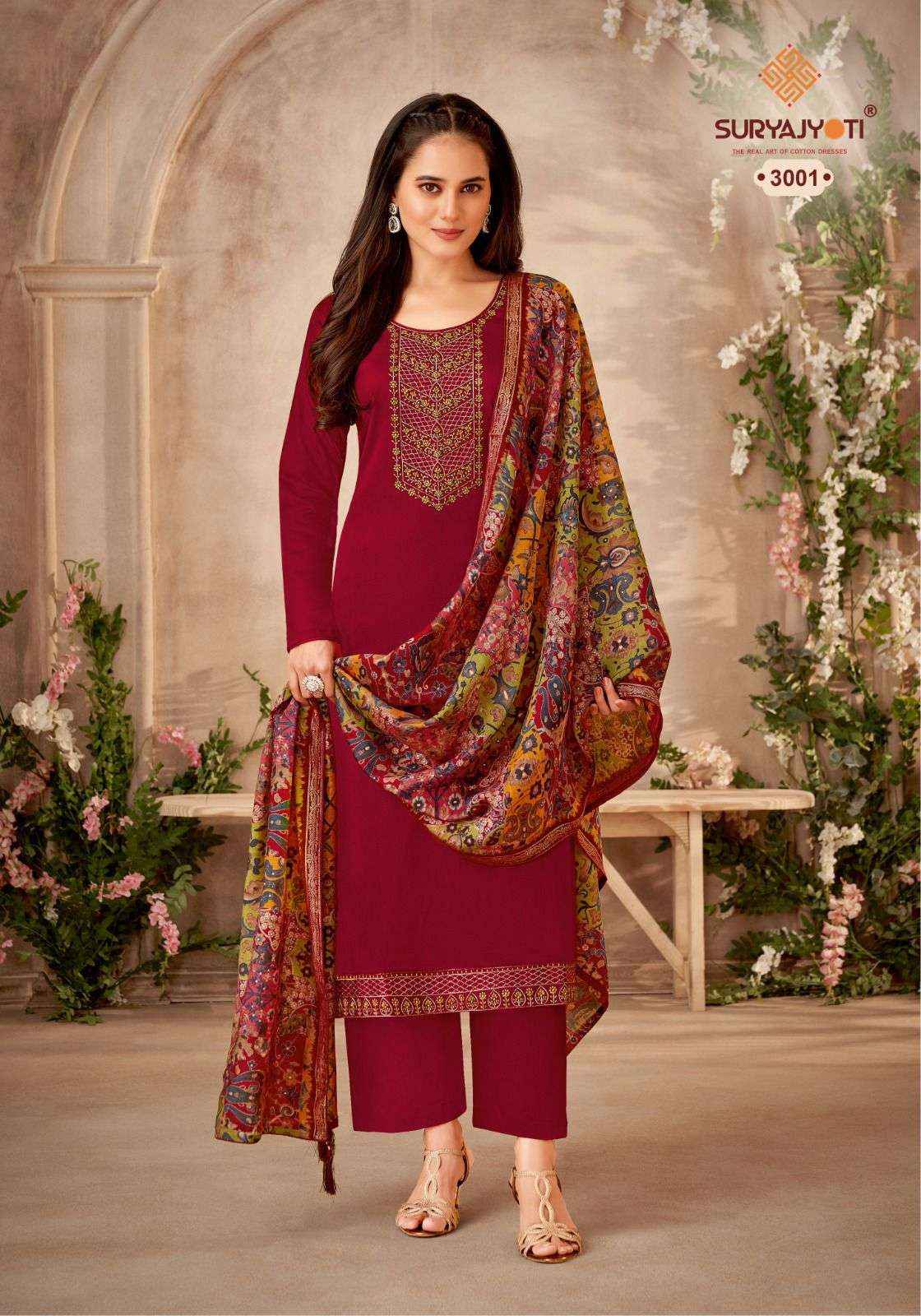 SURYAJYOTI PAL VOL 3 JAM SATIN DRESS MATERIAL ( 6 PCS CATALOG )