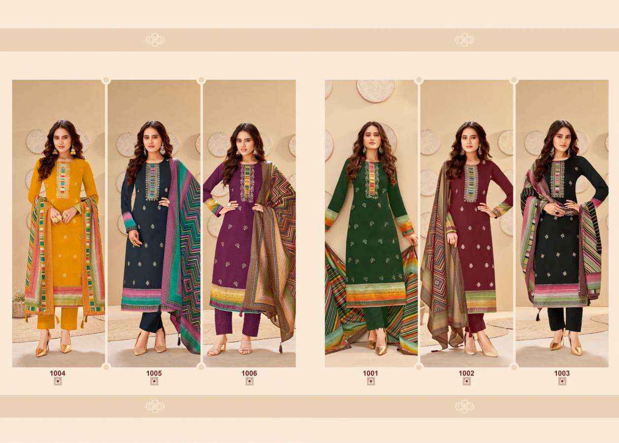 Suryajyoti Pallavi Vol 1 Fancy Work Jam Satin Ladies Suits ( 6 Pcs Catalog )