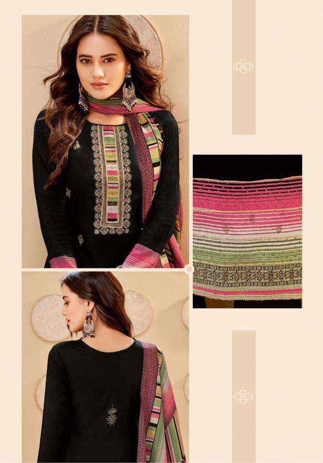 Suryajyoti Pallavi Vol 1 Fancy Work Jam Satin Ladies Suits ( 6 Pcs Catalog )
