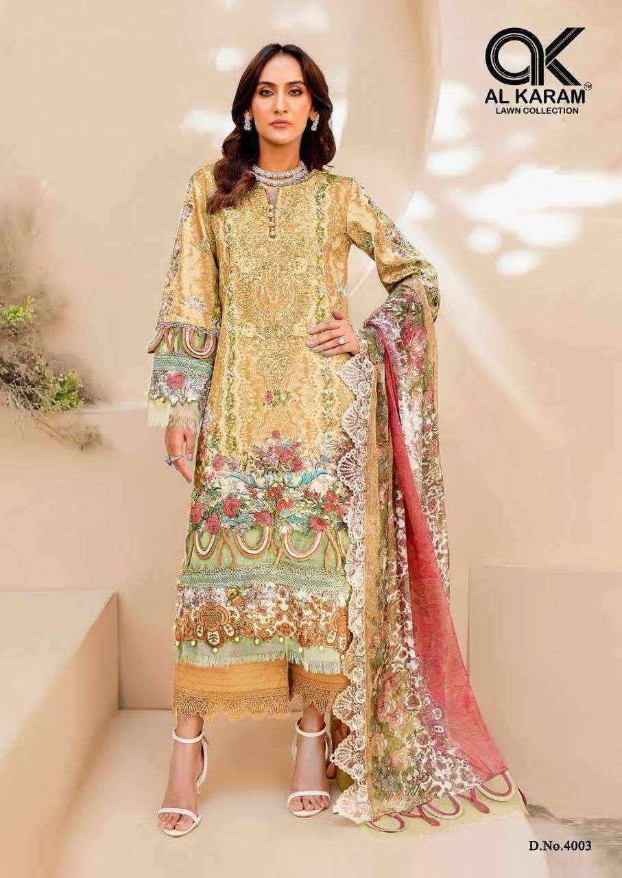 AL KARAM FIRDOUS EXCLUSIVE COLLECTION VOL 4 COTTON DIGITAL PRINT SUIT ( 6 pcs catalog )