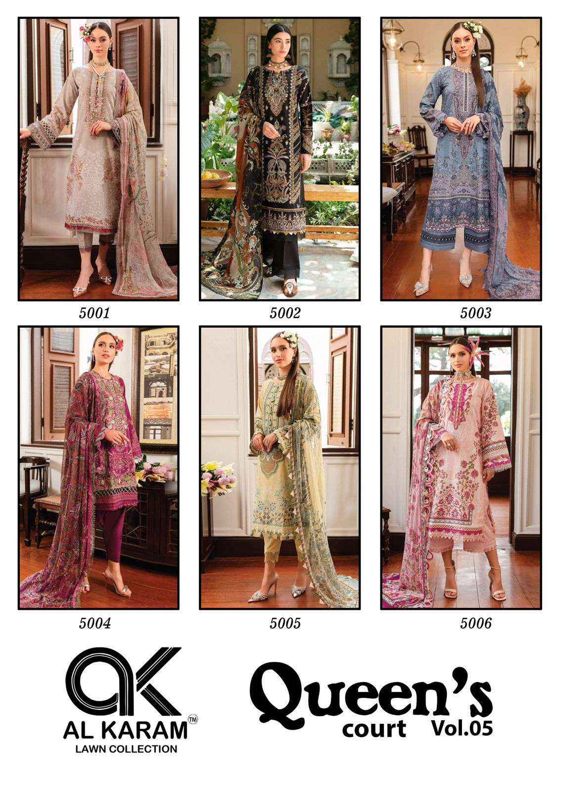 AL KARAM QUEENS COURT VOL 5 COTTON PAKISTANI SALWAR KAMEEZ ( 6 PCS CATALOG )