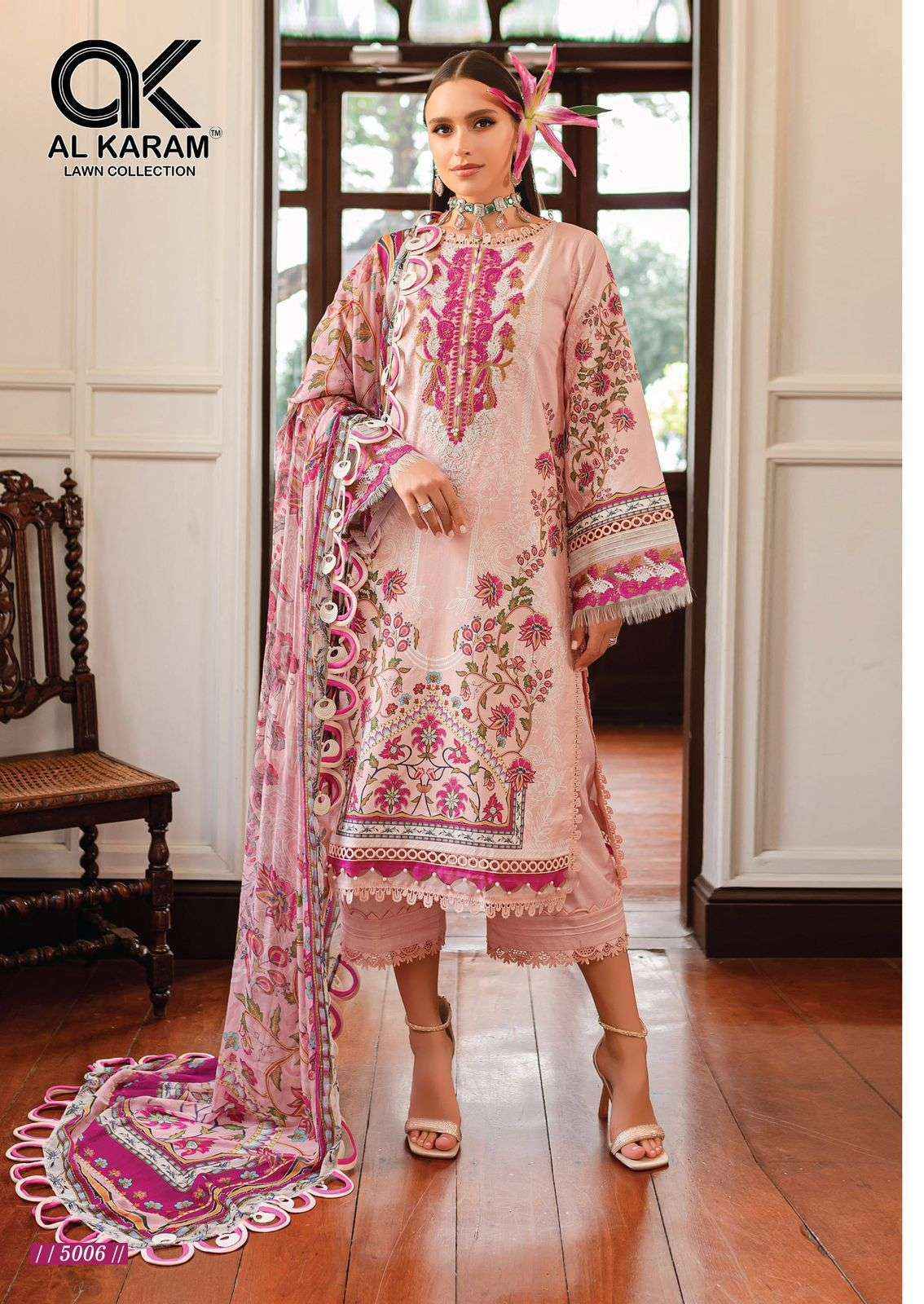 AL KARAM QUEENS COURT VOL 5 COTTON PAKISTANI SUITS ( 6 PCS CATALOG )