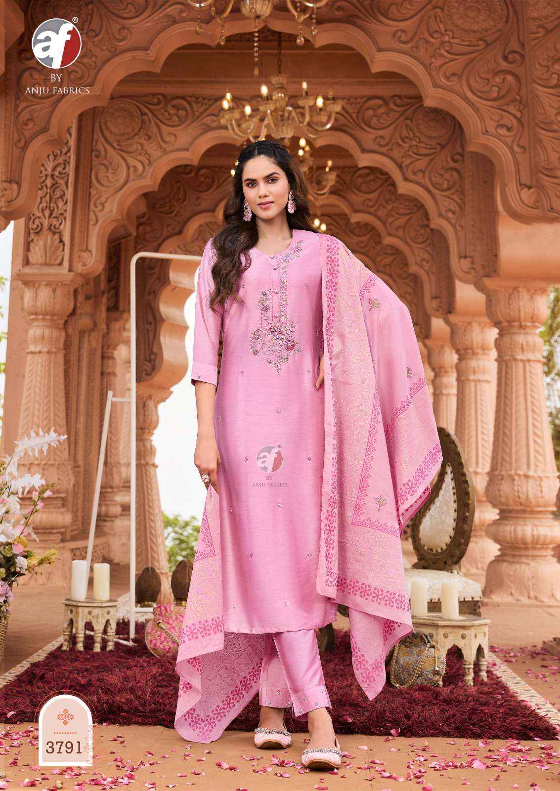 ANJU FABRICS ONCE MORE VOL 4 VISCOSE DESIGNER KURTIS ( 6 PCS CATALOG )