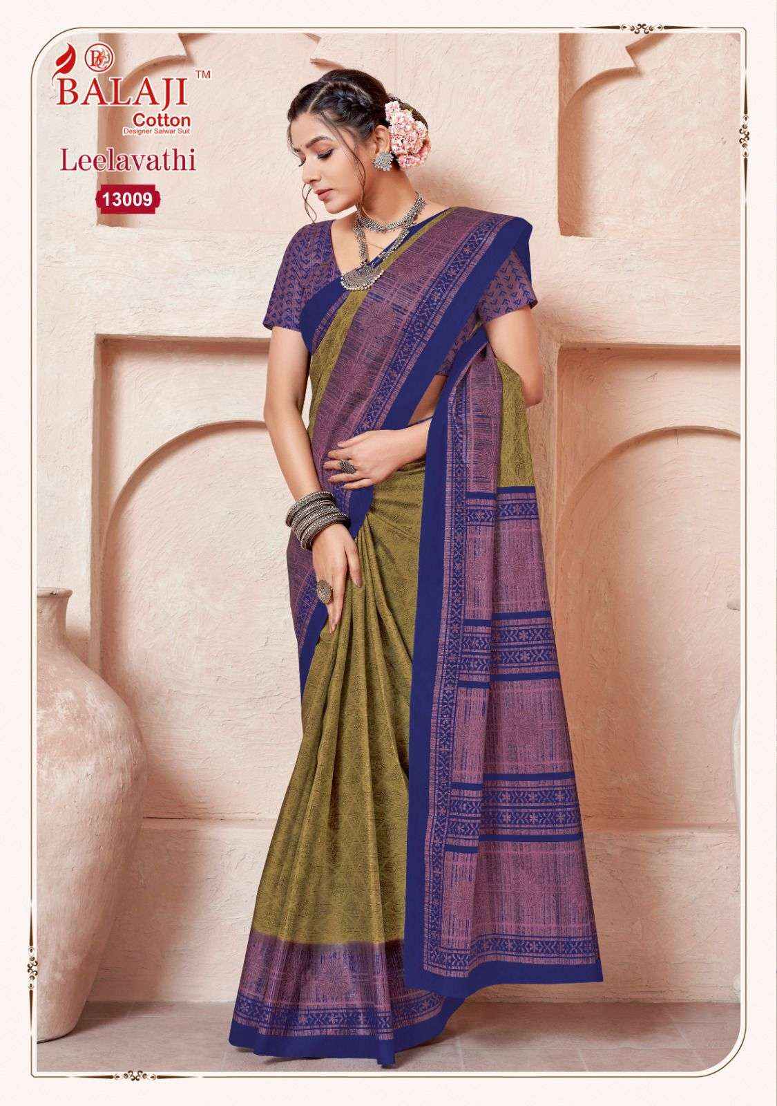 BALAJI COTTON LEELAVATHI VOL 13 COTTON PRINT SAREE