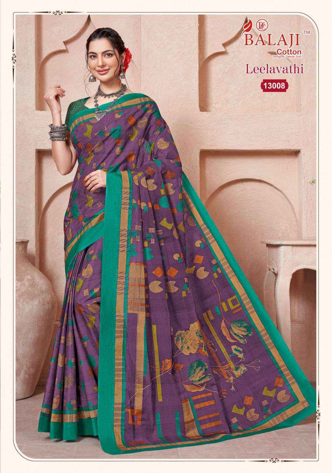 BALAJI COTTON LEELAVATHI VOL 13 COTTON PRINT SAREE