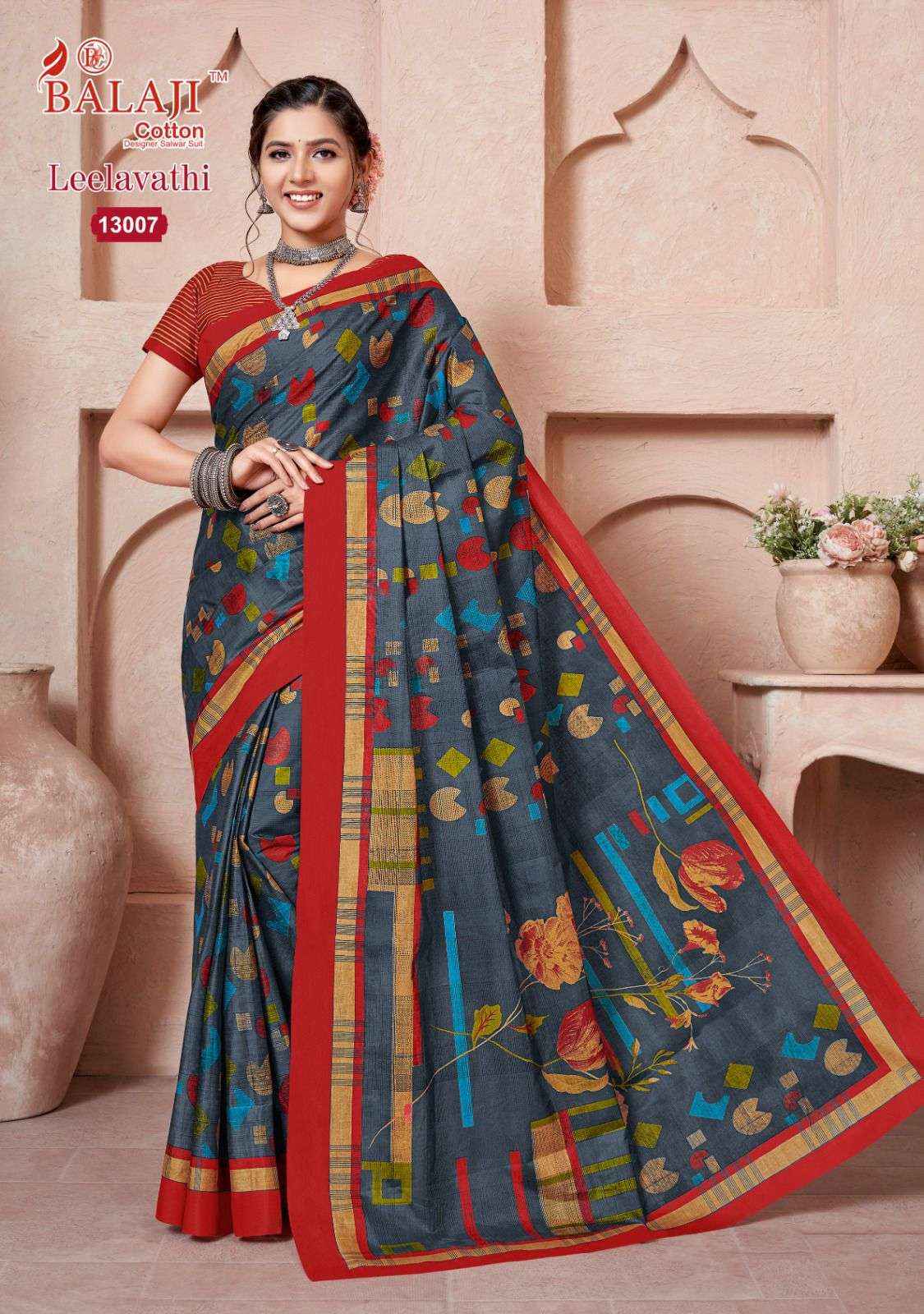 BALAJI COTTON LEELAVATHI VOL 13 COTTON PRINT SAREE