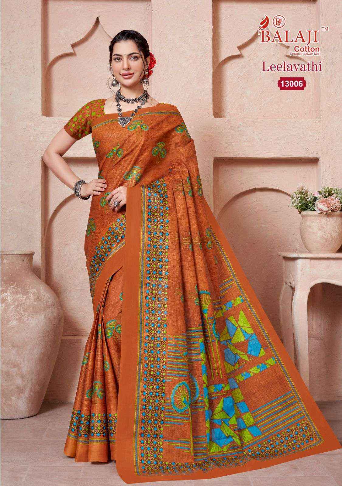 BALAJI COTTON LEELAVATHI VOL 13 COTTON PRINT SAREE