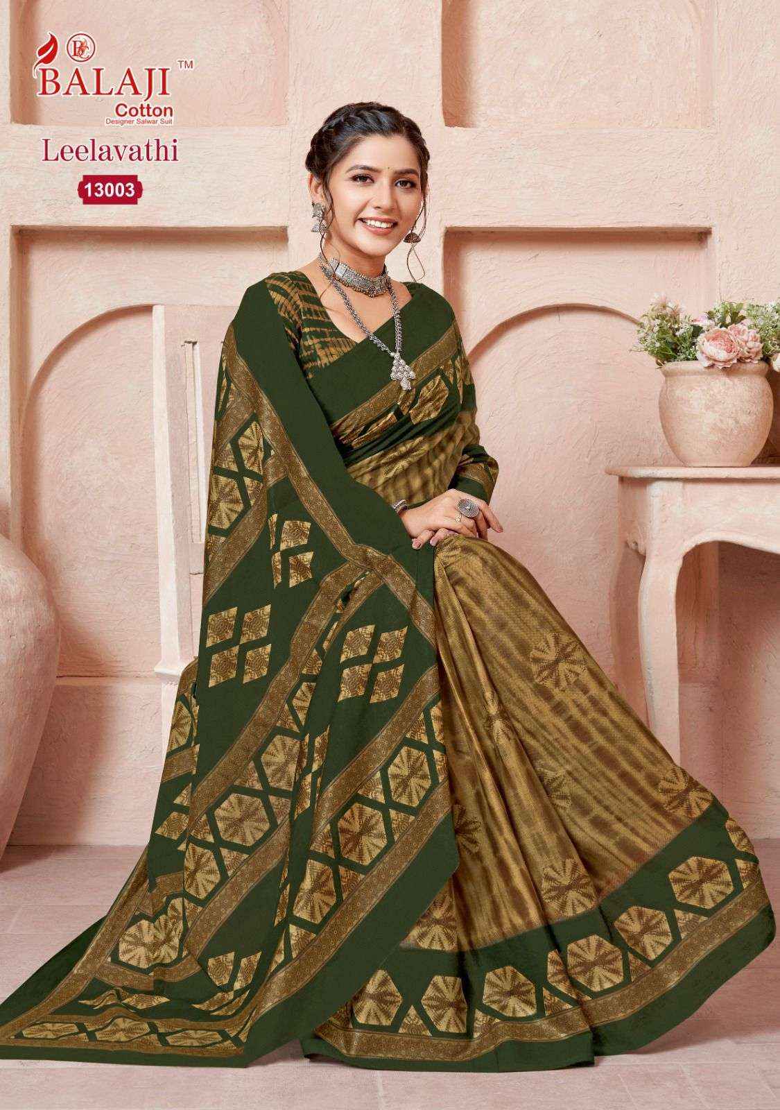 BALAJI COTTON LEELAVATHI VOL 13 COTTON PRINT SAREE