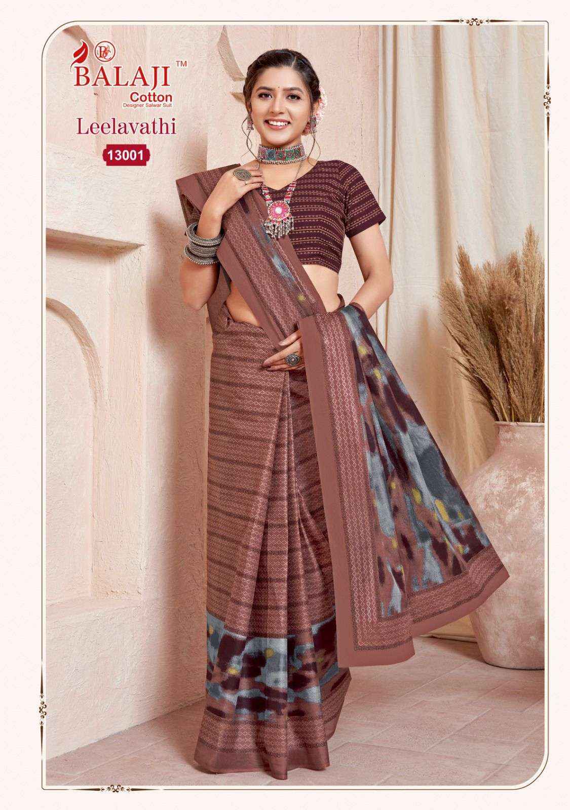 BALAJI COTTON LEELAVATHI VOL 13 COTTON PRINT SAREE