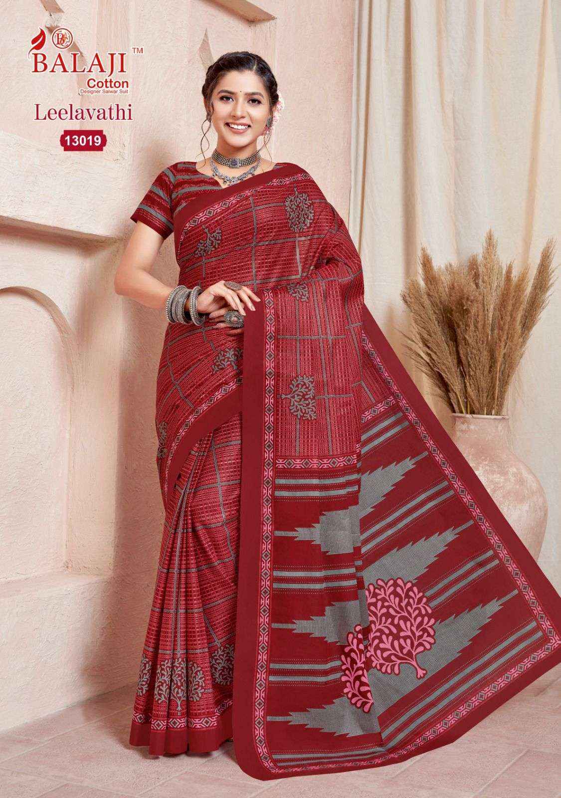 BALAJI COTTON LEELAVATHI VOL 13 COTTON PRINT SAREE