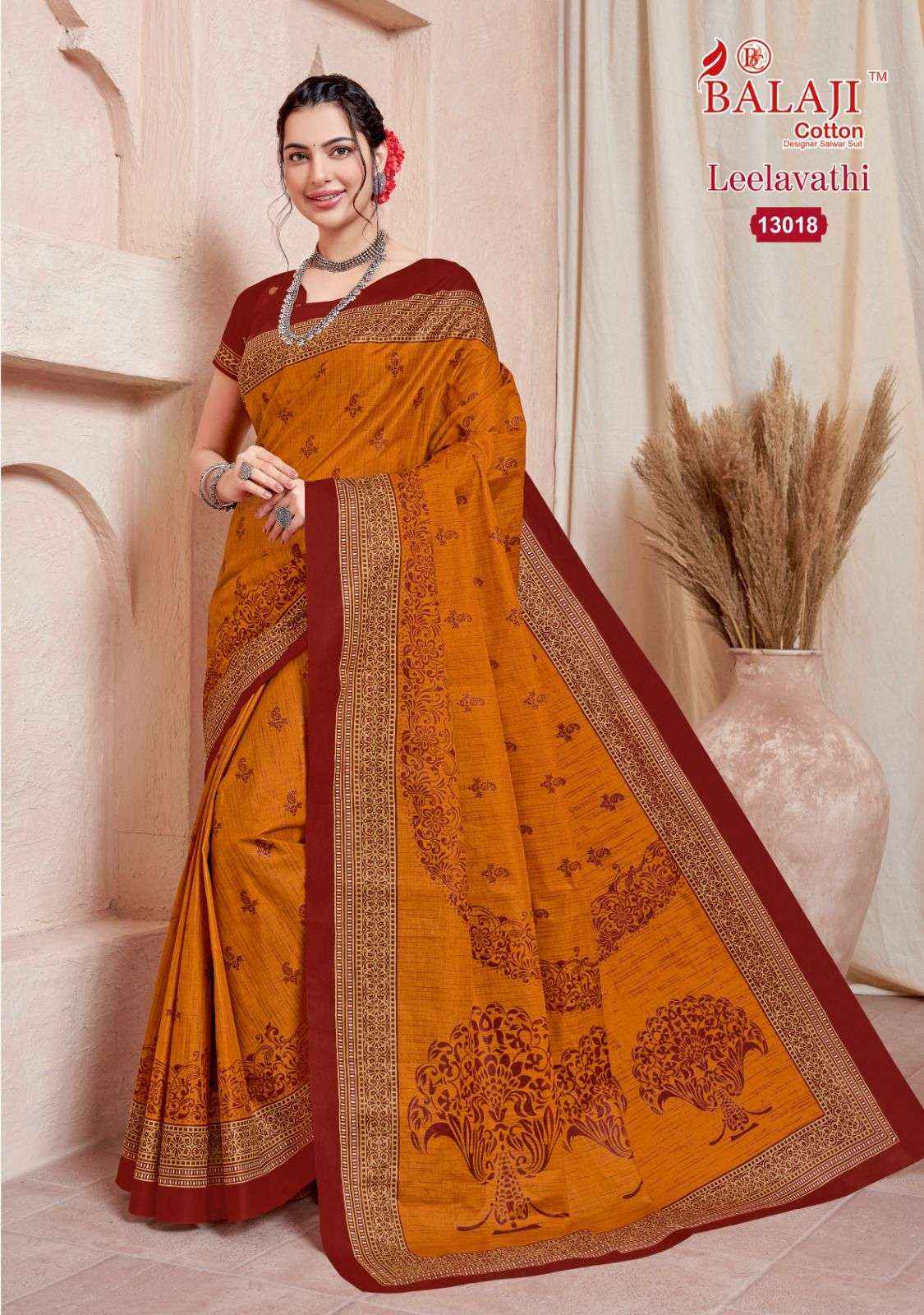 BALAJI COTTON LEELAVATHI VOL 13 COTTON PRINT SAREE