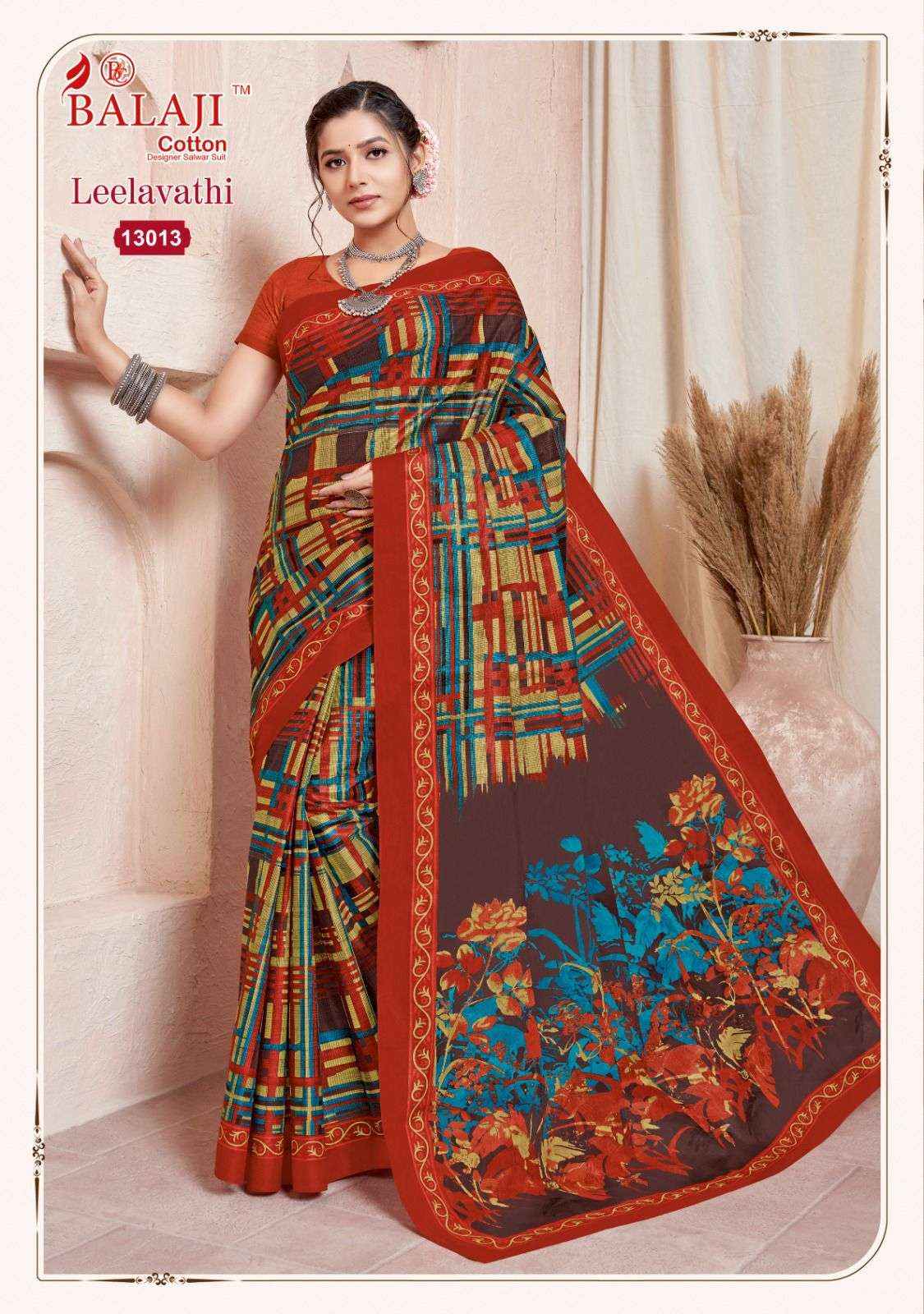 BALAJI COTTON LEELAVATHI VOL 13 COTTON PRINT SAREE