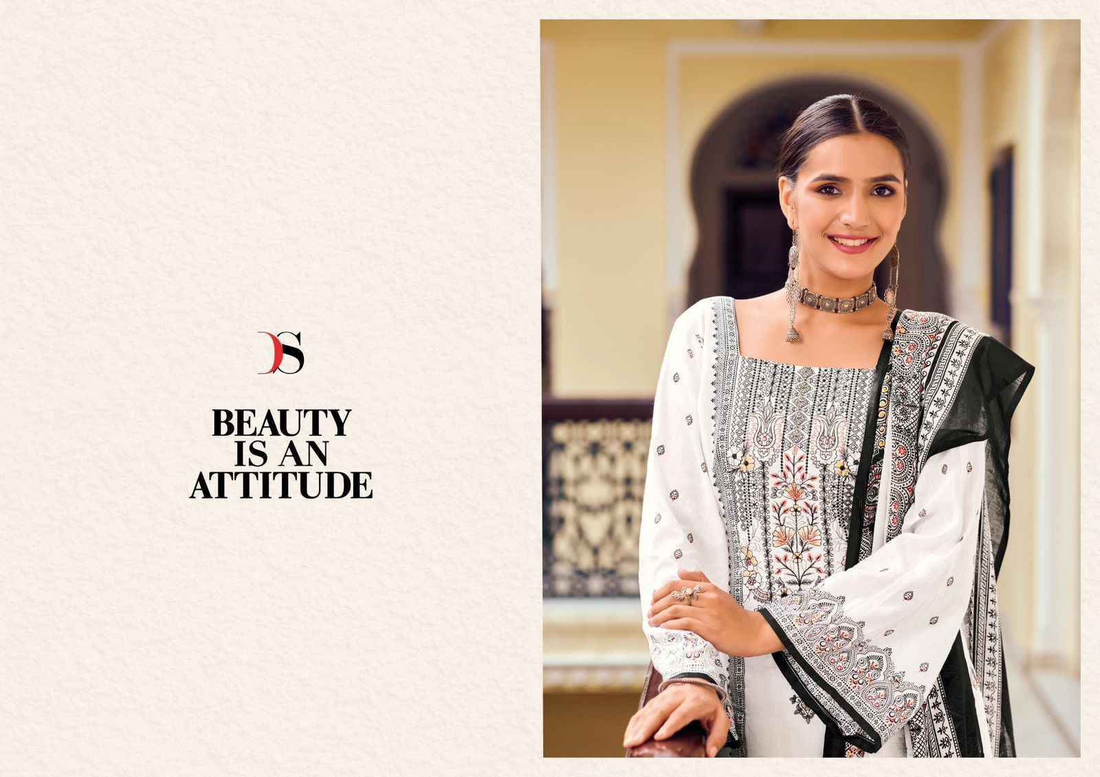 DEEPSY SUITS BLACK BEAUTY COTTON EMBROIDERIES PAKISTANI SUITS ( 8 PCS CATALOG )