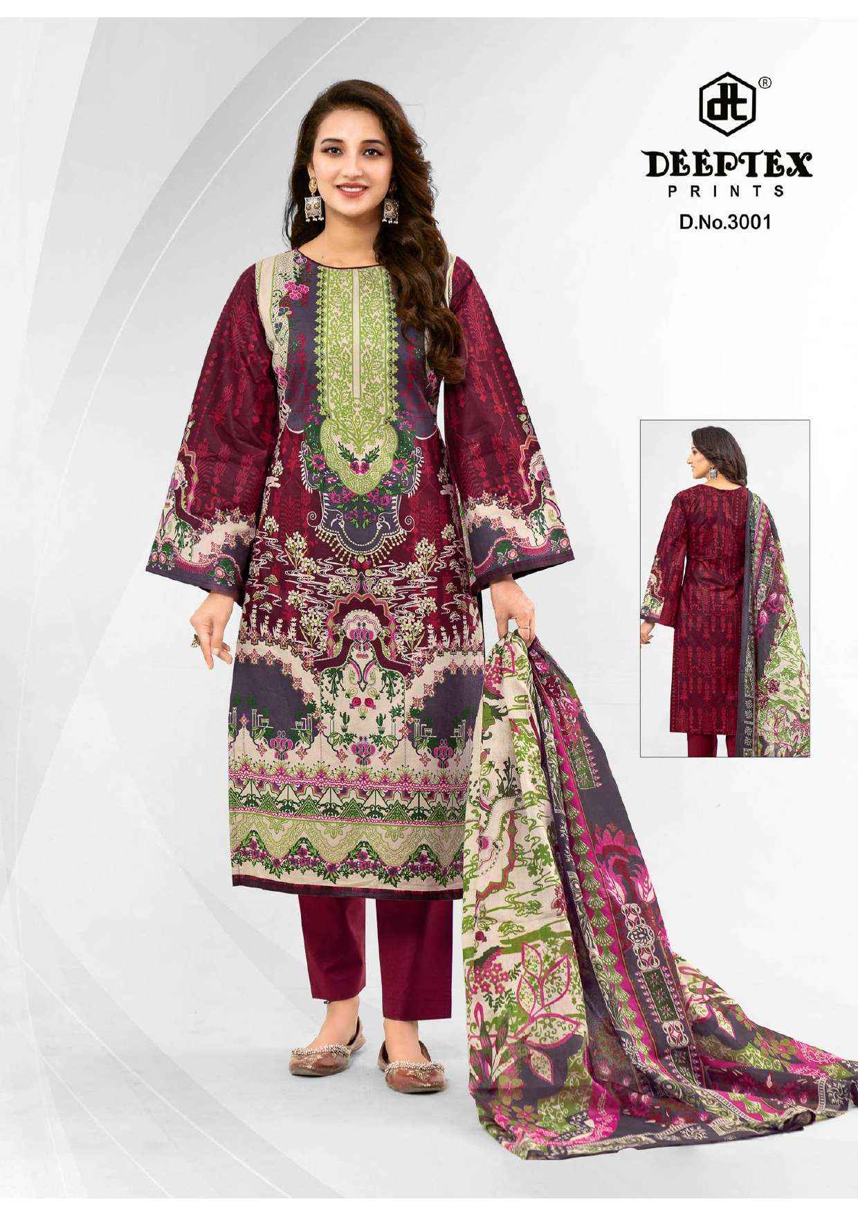 DEEPTEX PRINTS ROOHI ZARA VOL 3 LAWN COTTON DRESS MATERIAL ( 8 PCS CATALOG )