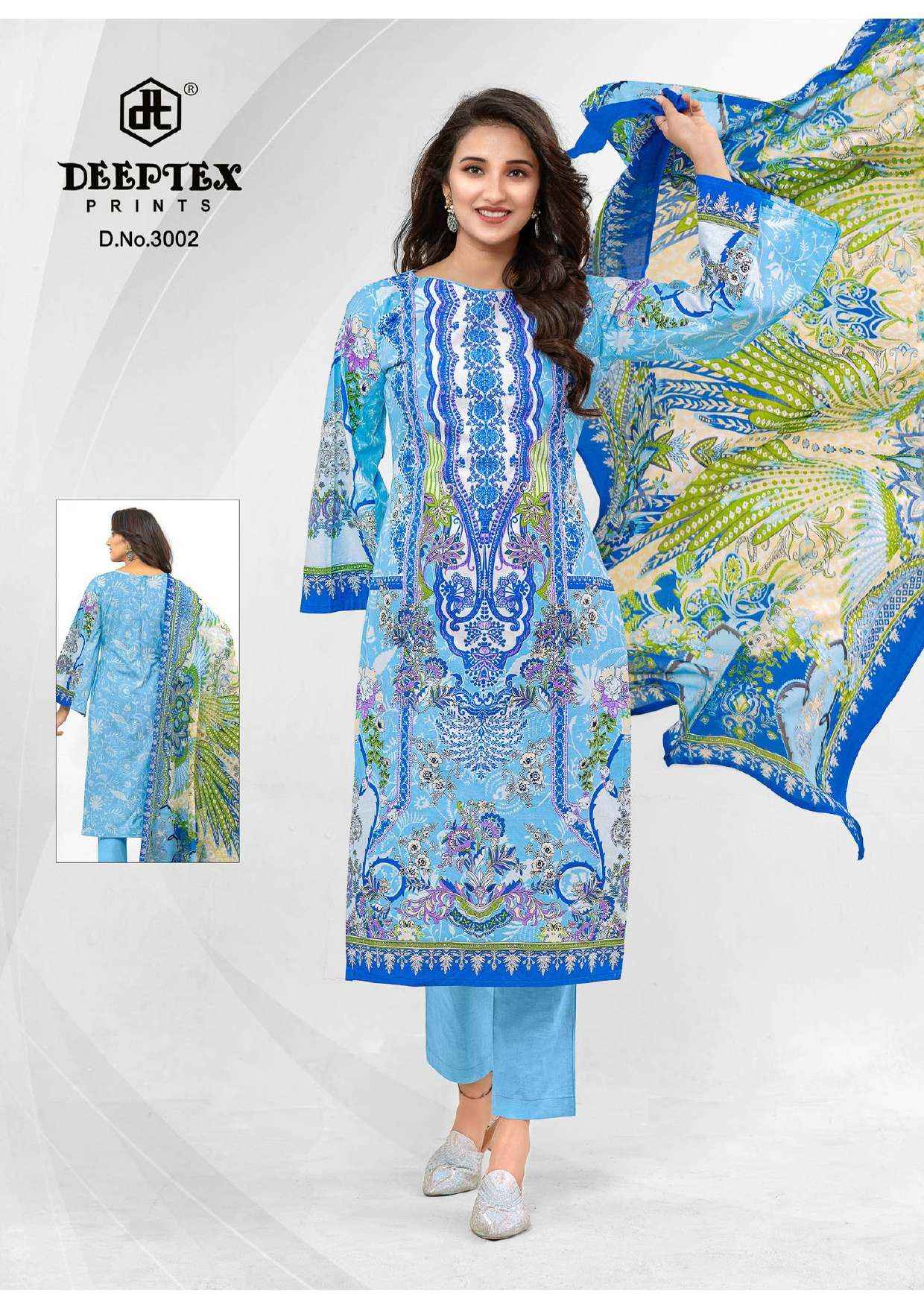 DEEPTEX PRINTS ROOHI ZARA VOL 3 LAWN COTTON DRESS MATERIAL ( 8 PCS CATALOG )