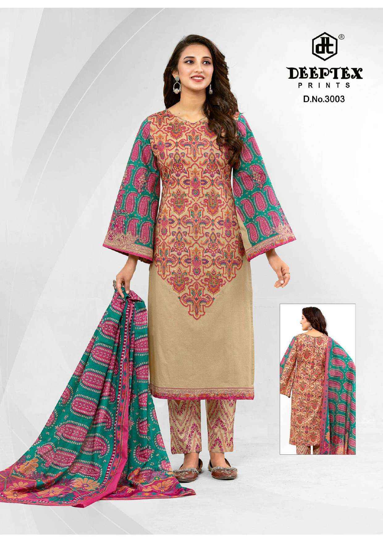 DEEPTEX PRINTS ROOHI ZARA VOL 3 LAWN COTTON DRESS MATERIAL ( 8 PCS CATALOG )