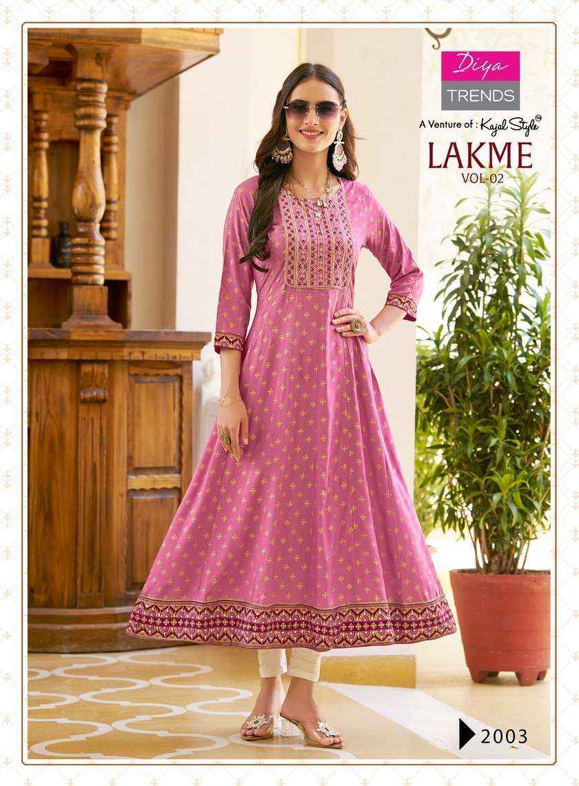 DIYA TRENDS LAKME VOL 2 RAYON FANCY LADIES GOWN ( 4 pcs catalog )