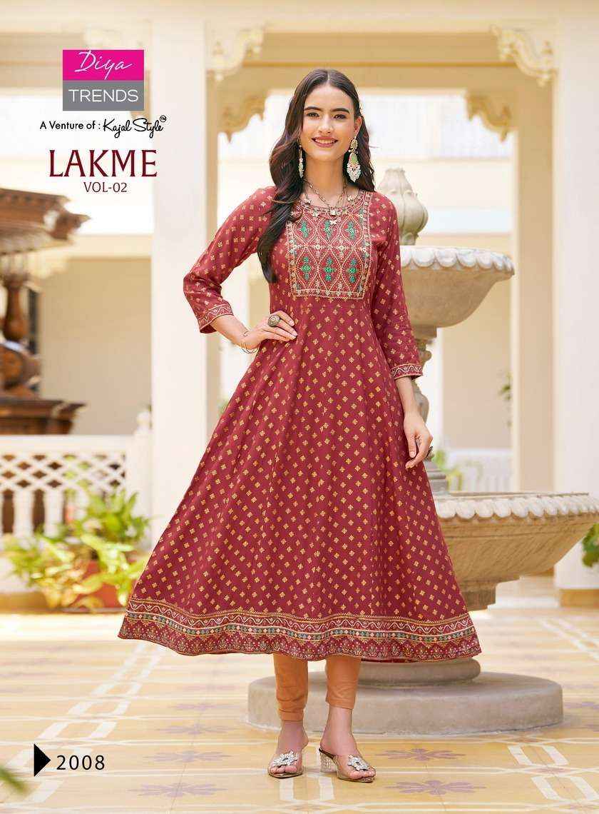 DIYA TRENDS LAKME VOL 2 RAYON FANCY LADIES GOWN ( 4 pcs catalog )