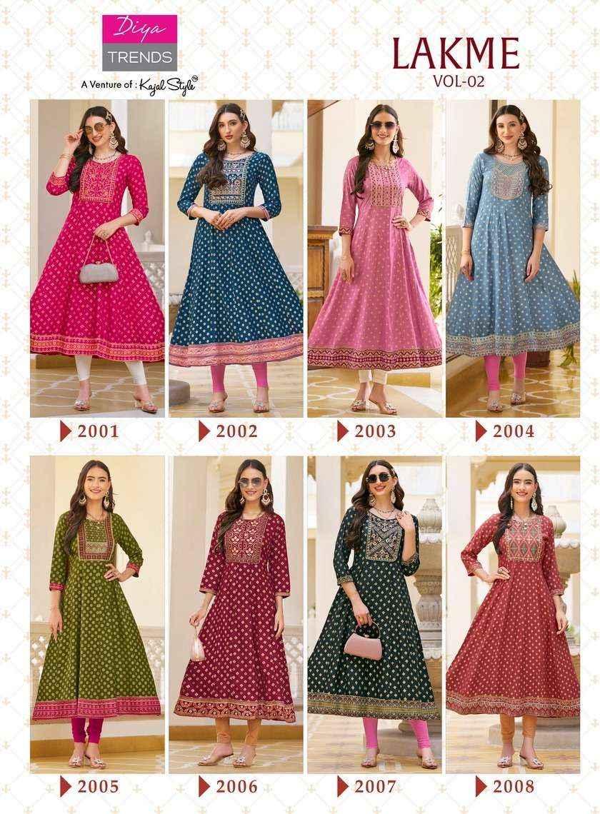 DIYA TRENDS LAKME VOL 2 RAYON FANCY LADIES GOWN ( 4 pcs catalog )