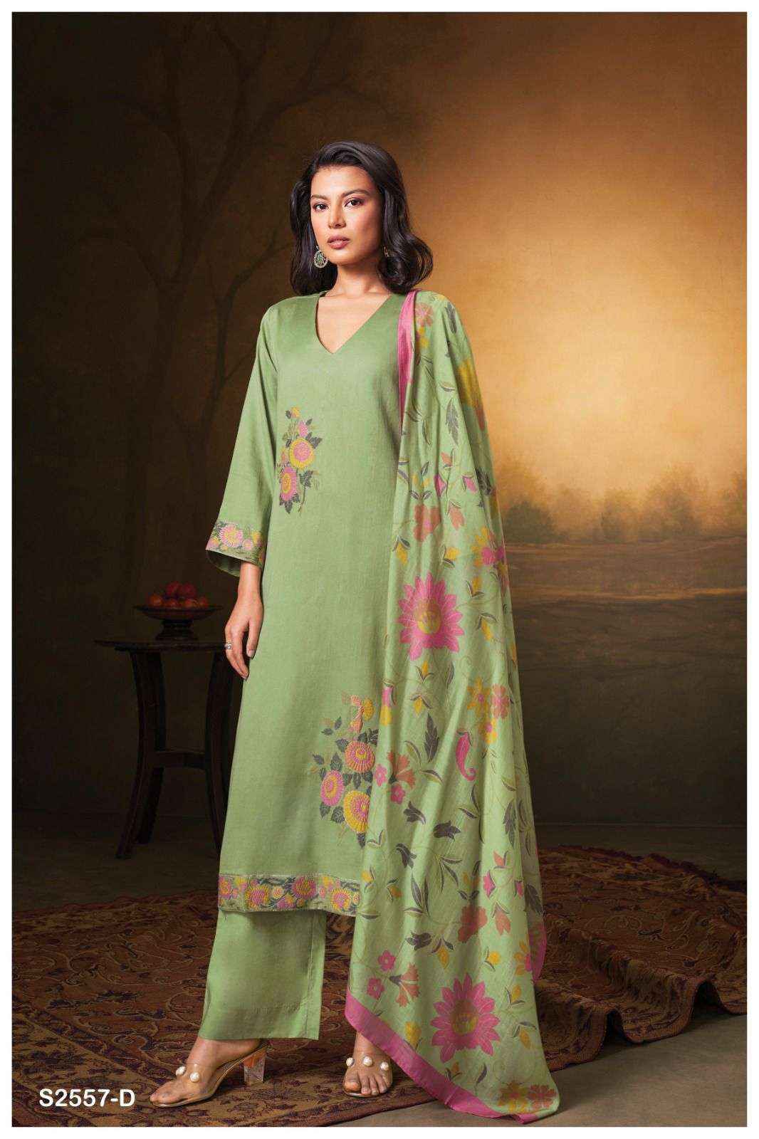 Ganga Fashion Aarvi 2557 Exclusive Cotton Silk Ganga Suit Suppliers