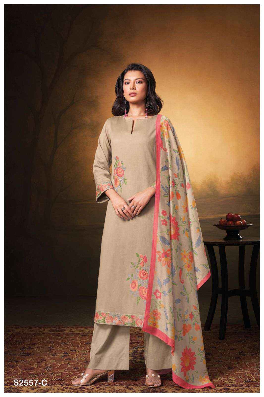 Ganga Fashion Aarvi 2557 Exclusive Cotton Silk Ganga Suit Suppliers