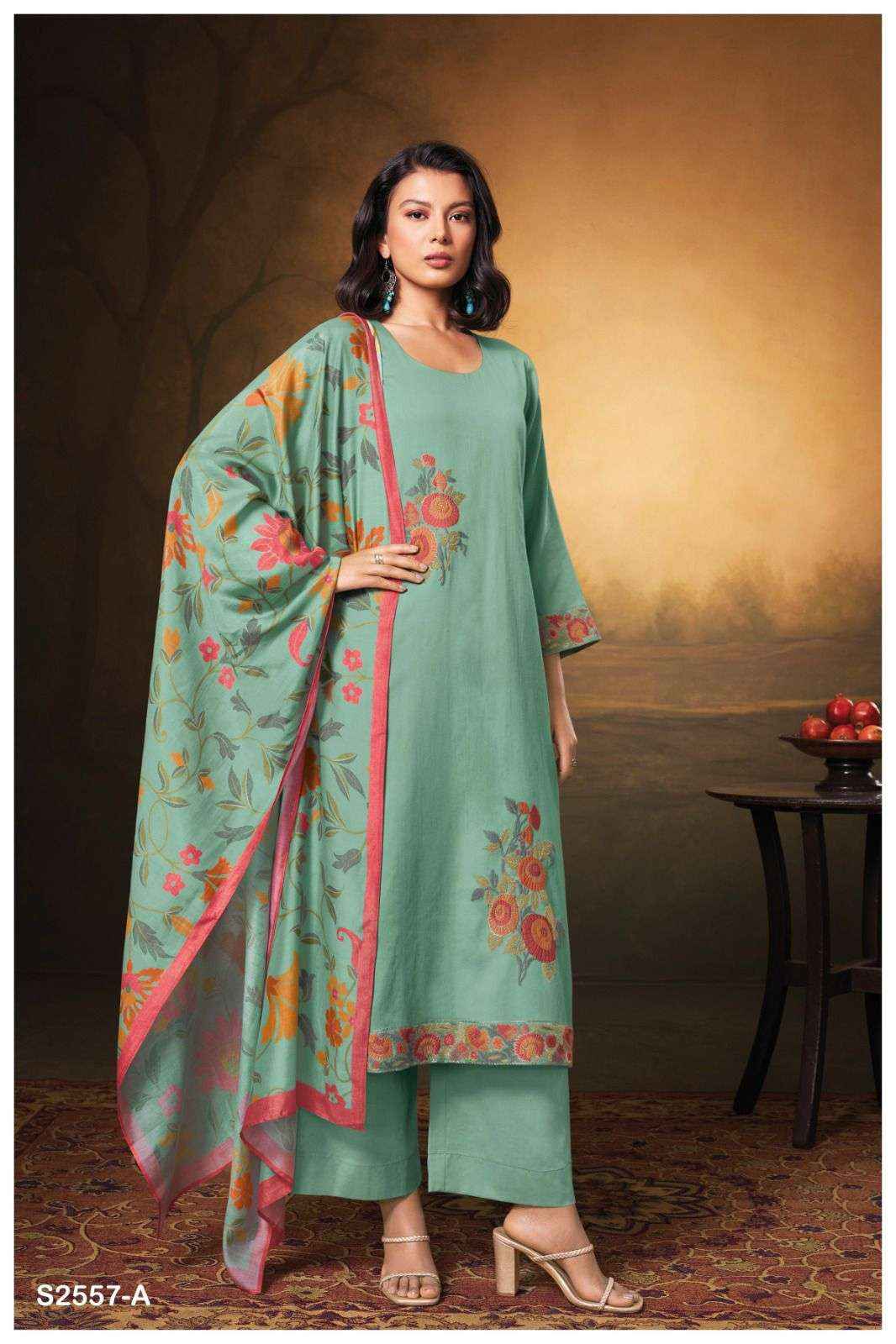 Ganga Fashion Aarvi 2557 Exclusive Cotton Silk Ganga Suit Suppliers