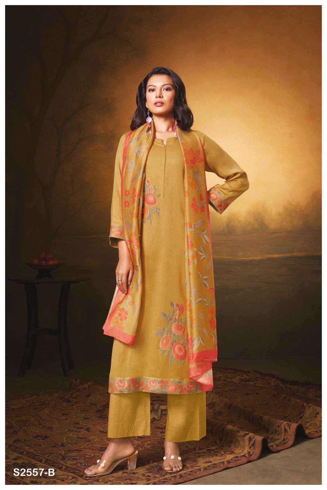 Ganga Fashion Aarvi 2557 Exclusive Cotton Silk Ganga Suit Suppliers