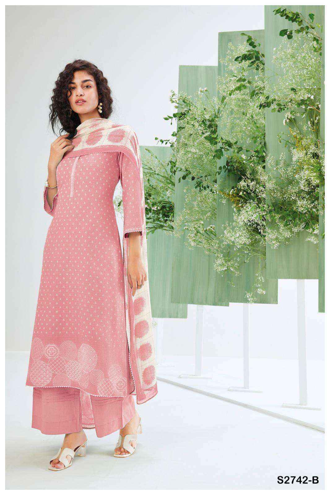 Ganga Fashion Inaaya 2742 Exclusive Linen Cotton Suit Catalog Wholesale ( 6 pcs catalog )